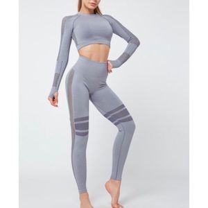 Seamless gray gym wear set